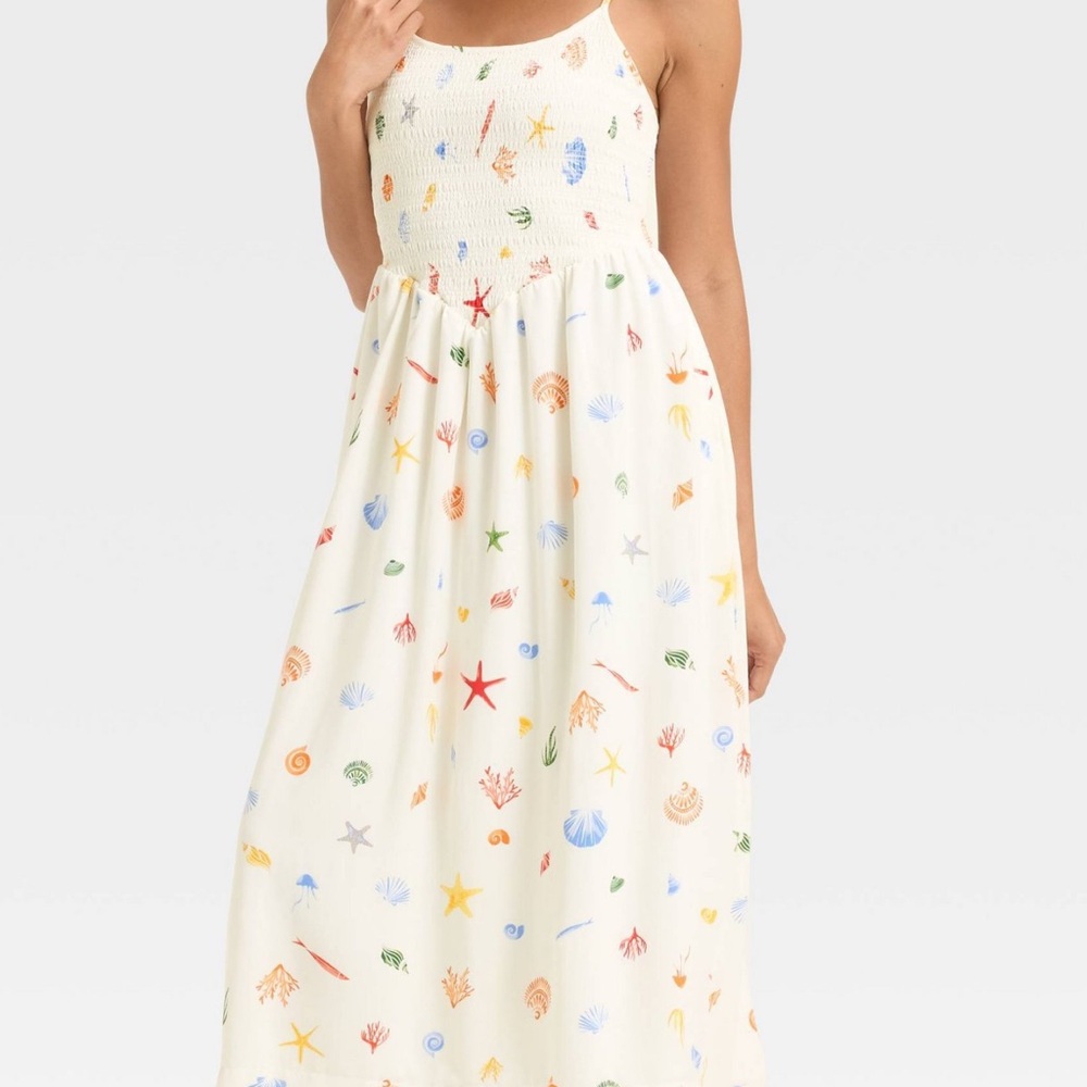 Colorful Seashell Print Dress